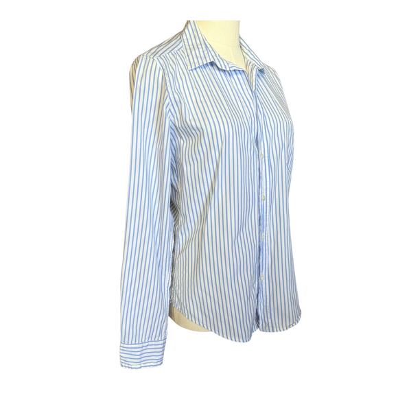 Frank & Eileen Blue and White Striped Button-Down Shirt Size S 100% Cotton - Picture 3 of 8